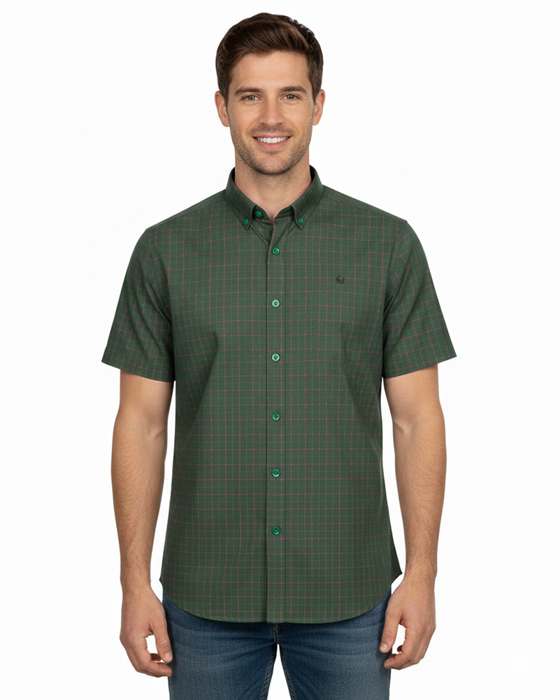 پیراهن مردانه چهارخانه 4005 - سبز