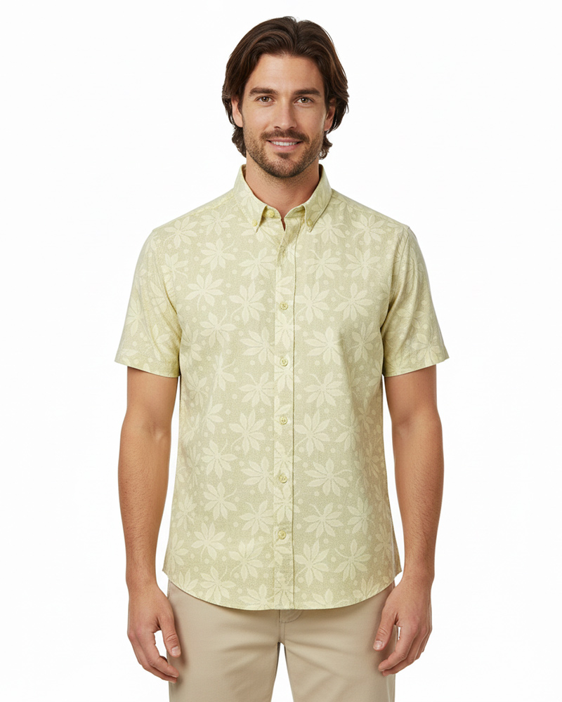 پیراهن مردانه هاوایی 4012 - لیمویى