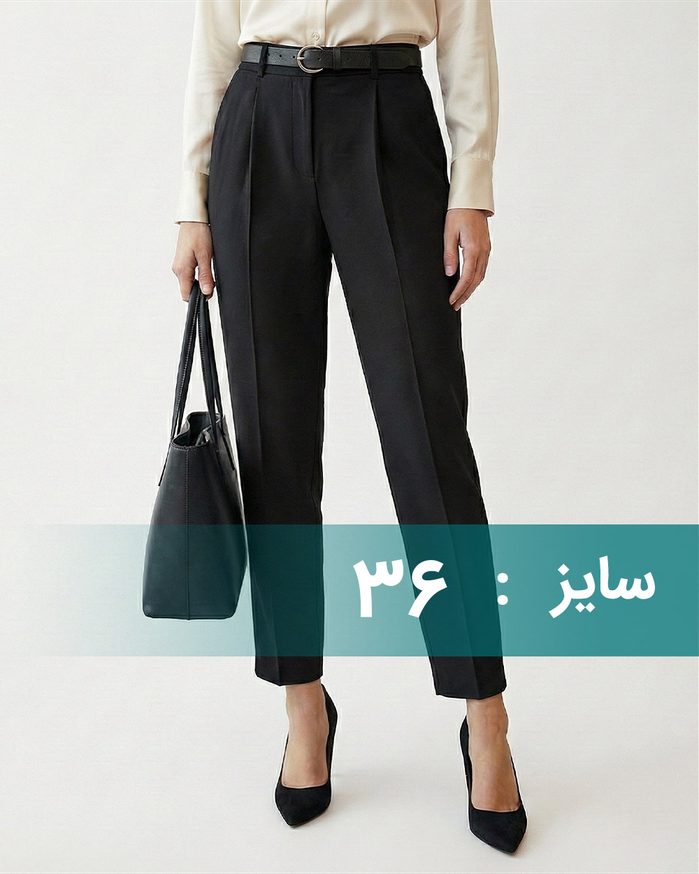 شلوار کرپ زنانه 5289 - مشکی