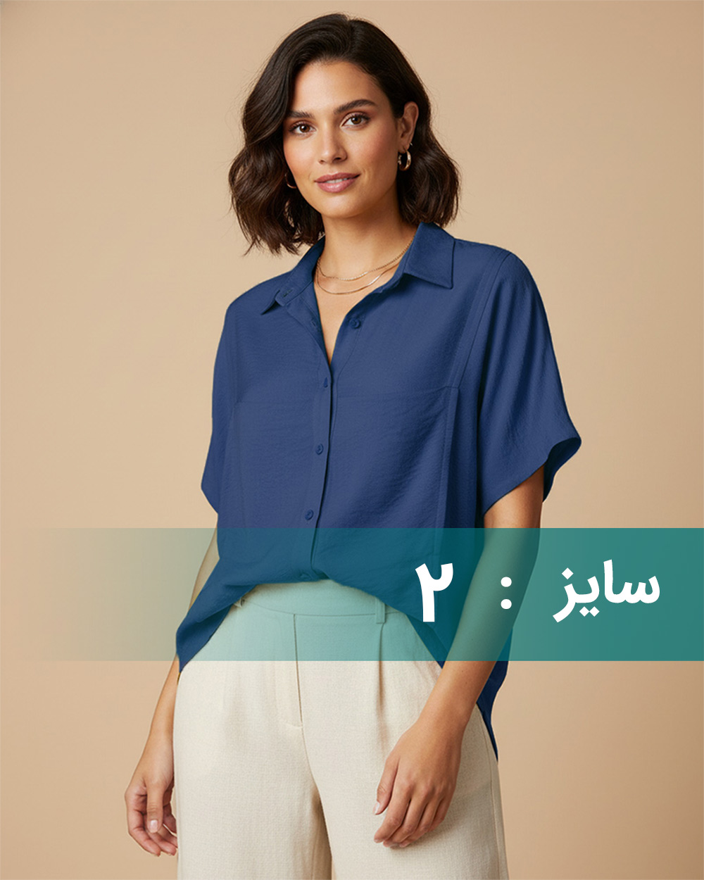 شومیز مجلسی زنانه 669 - آبی