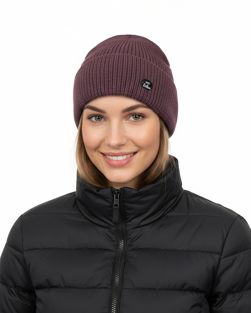 کلاه بافت ساده یونیسکس 30031 - ارکیده بنفش