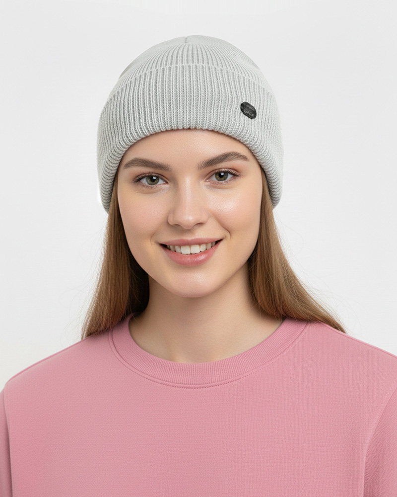 کلاه بافت ساده یونیسکس 30031 - طوسی