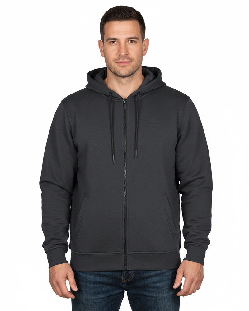 سویشرت کلاه دار توکرکی سایز بزرگ مردانه 4031 - خاکستری تیره