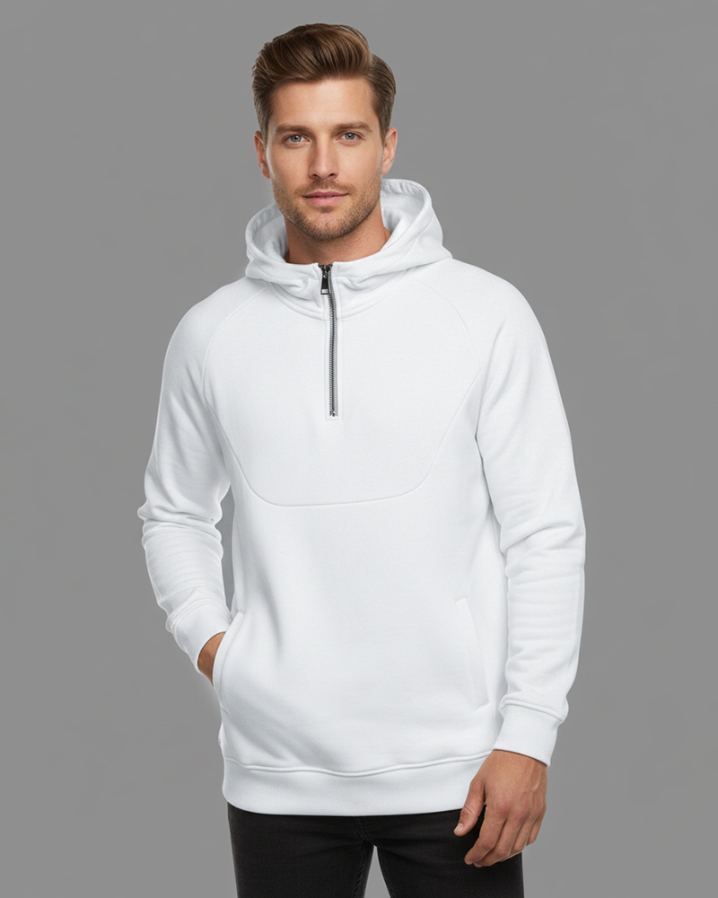 هودی نیم زیپ توکرکی 031560 - طوسی کمرنگ