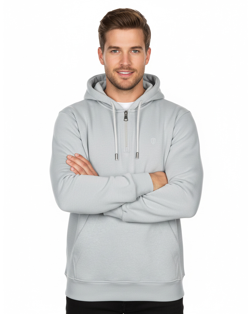 هودی دورس توکرکی نیم زیپ 4035 - طوسی کمرنگ