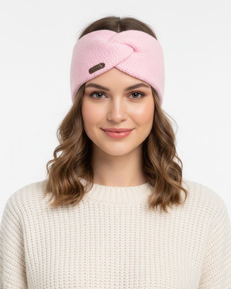 هدبند بافت لمه دار پروانه ای طیف روشن 34037 - صورتی