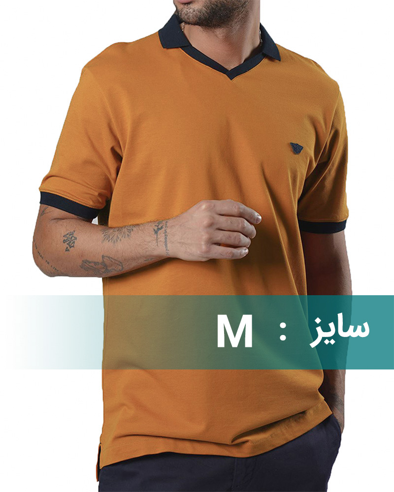 پولوشرت مردانه اسپرت 1801 - نارنجی تیره