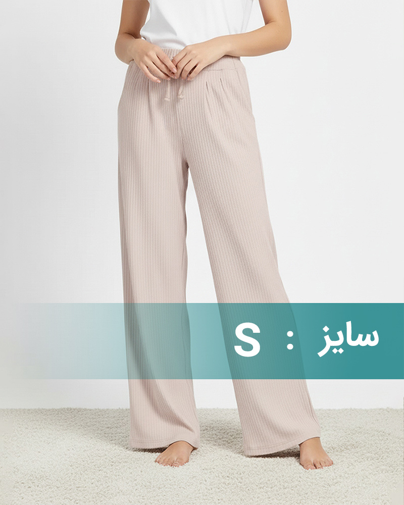شلوار بلند زنانه3437 - کرمى