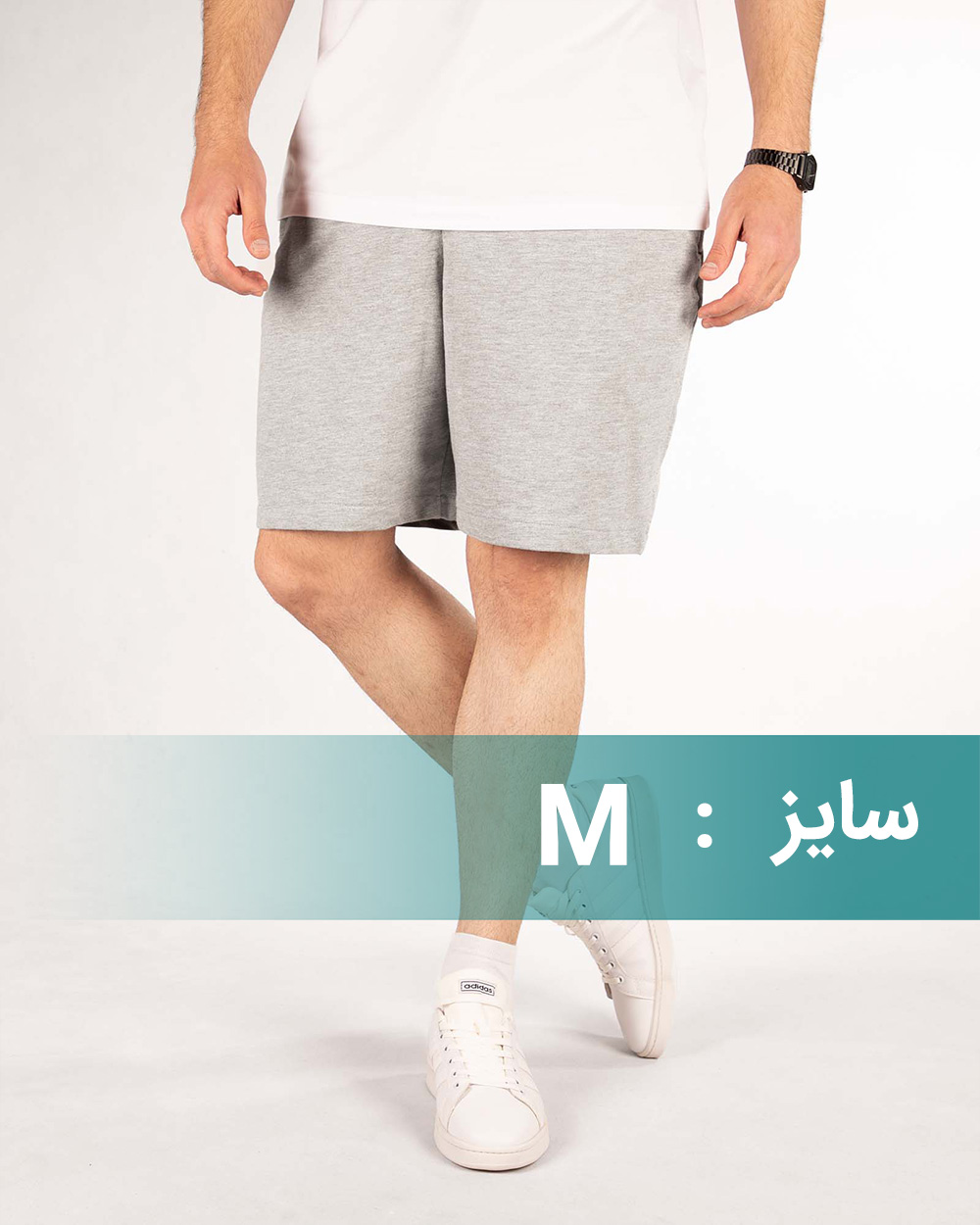 شلوارک مردانه نخی 5823 - ملانژ