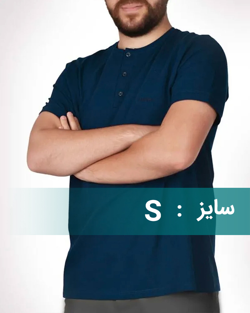 تیشرت مردانه پارسا 7044 - سرمه‌ای تیره