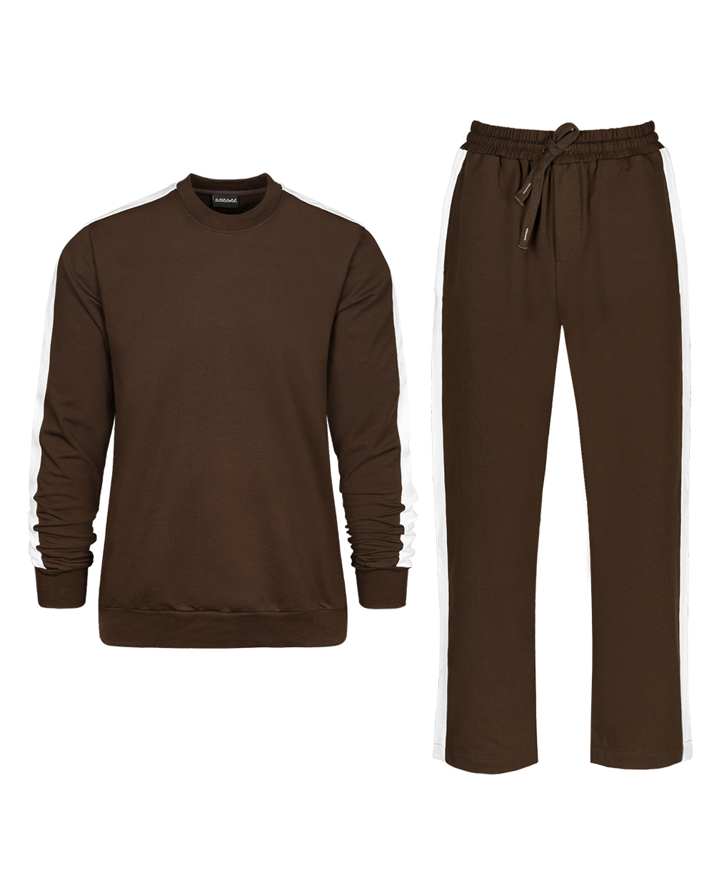ست بلوز و شلوار دورس مردانه 041774 - قهوه‌ای