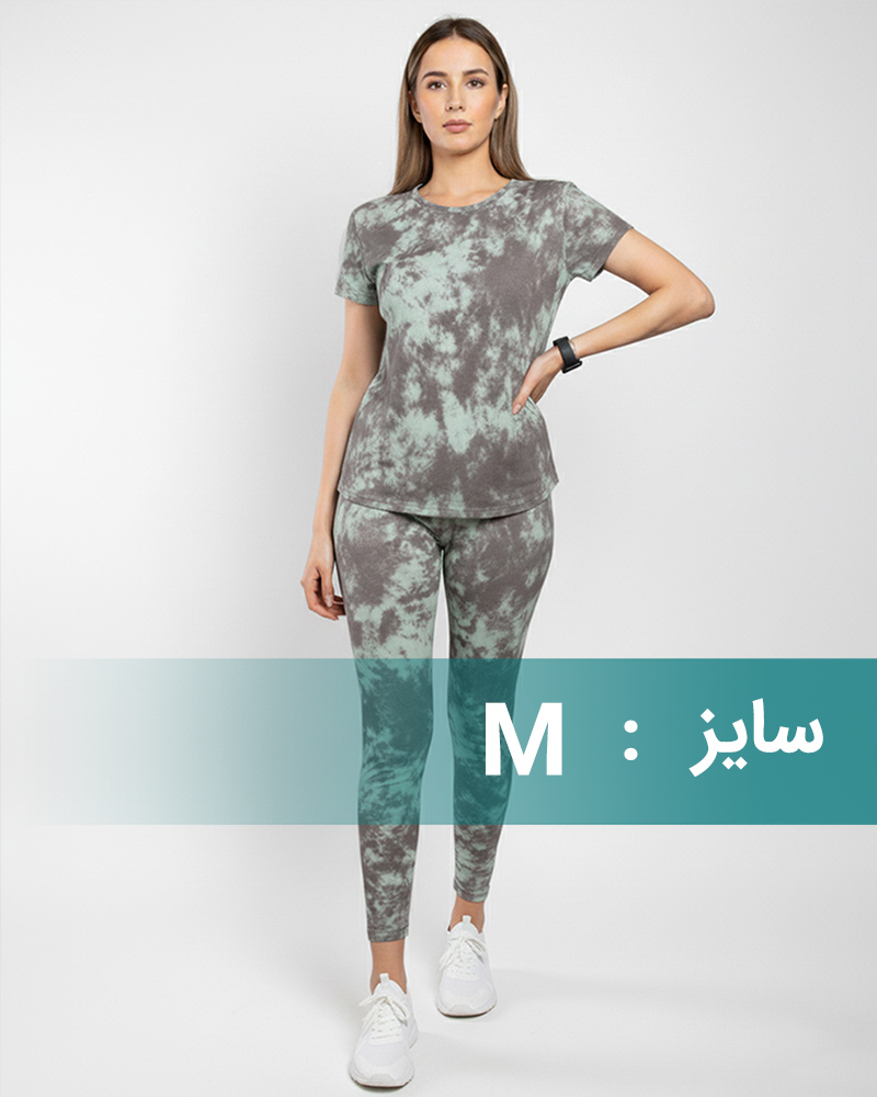 ست تیشرت و شلوار زنانه 1323+1325 - خاکستری