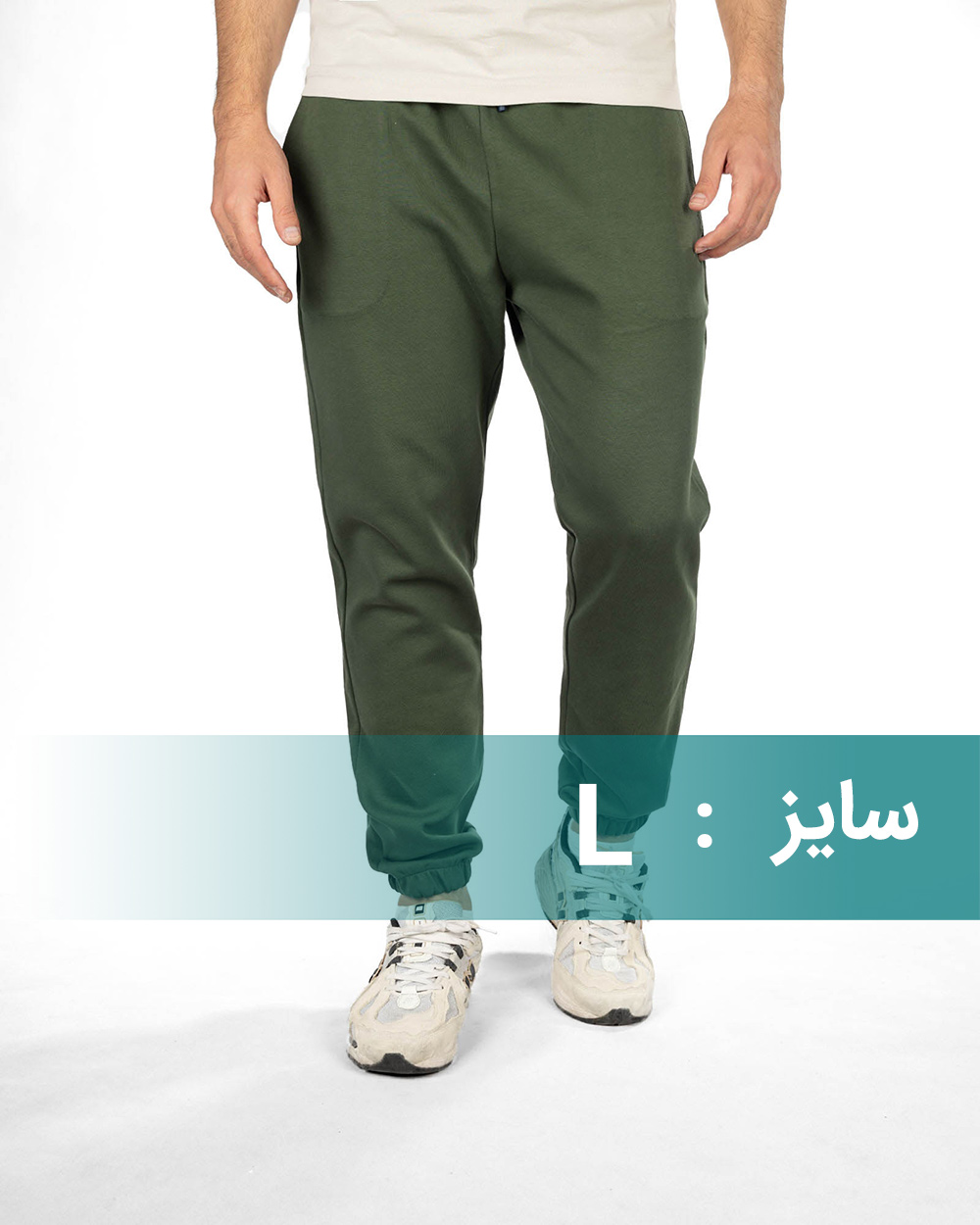 شلوار گرمکن مردانه 5019 - زیتونی سیر
