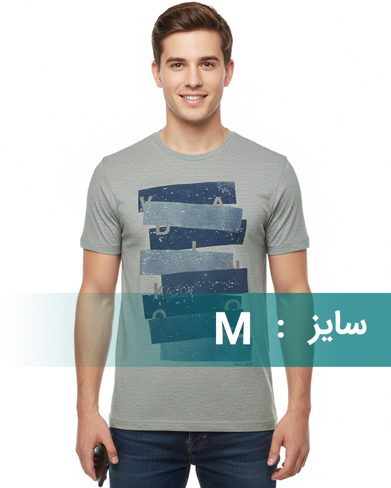 تیشرت نخی مردانه RVK198-T2 - ملانژ
