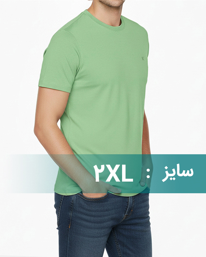 تیشرت مردانه ساده 00659 - سبز خزه‌اى