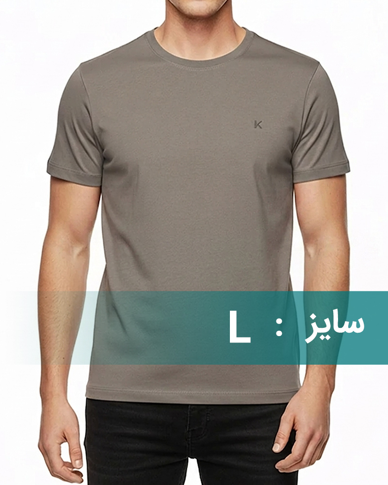 تیشرت مردانه ساده 00659 - خاکستری