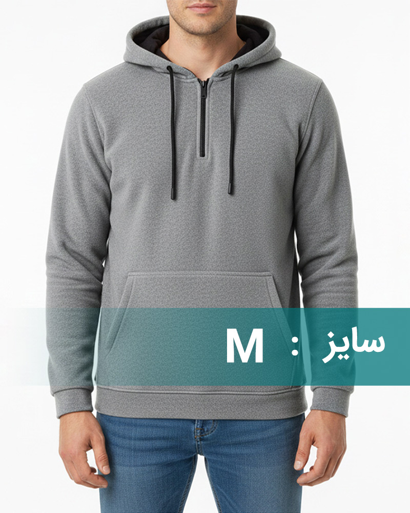 هودی پشمی مردانه 0169 - ملانژ