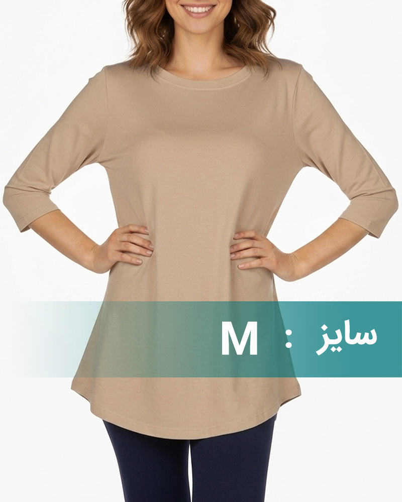 تیشرت زنانه 1306 - خاکی