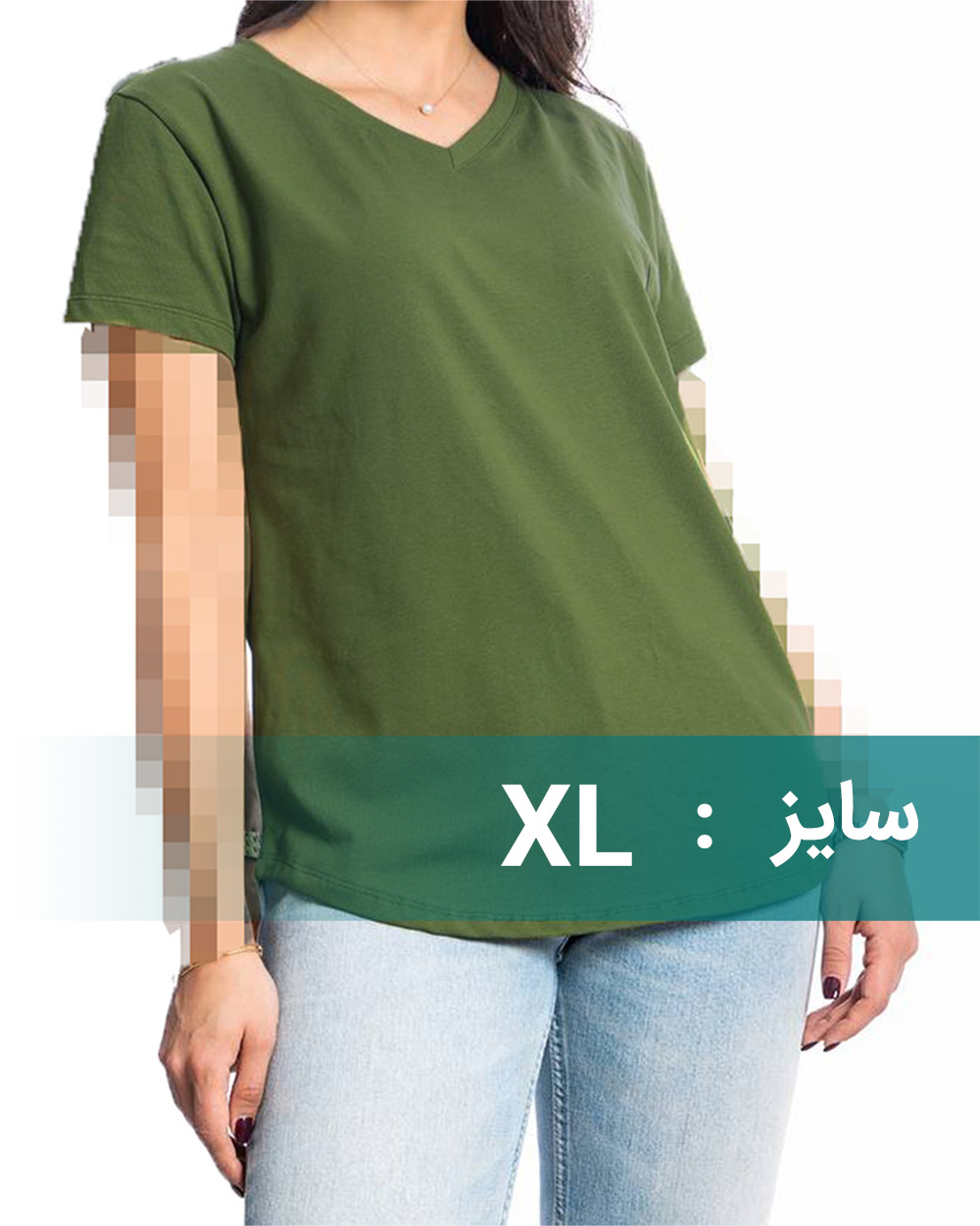 تیشرت نخی زنانه 2554 - سبز