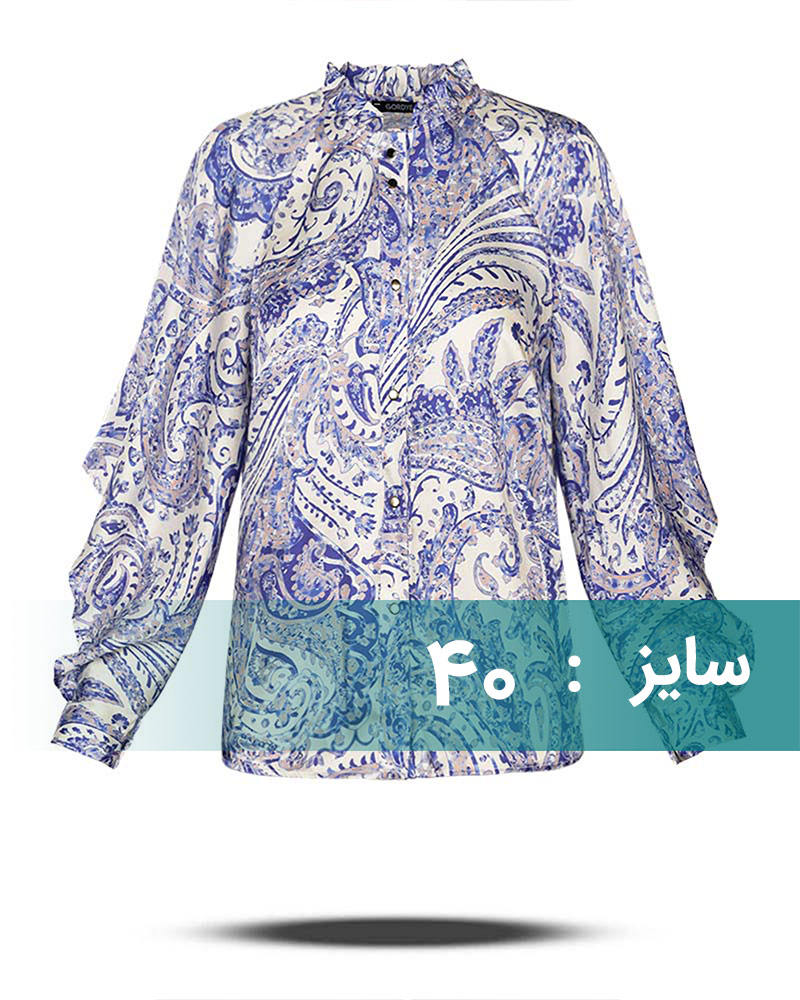 شومیز زنانه طرح دار 307332 - آبی بنفش