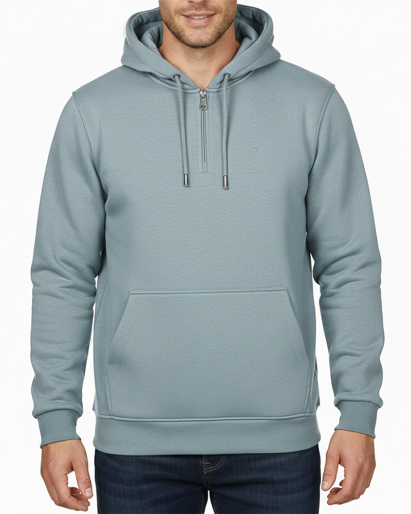 هودی دورس توکرکی نیم زیپ 4035 - سبزآبی