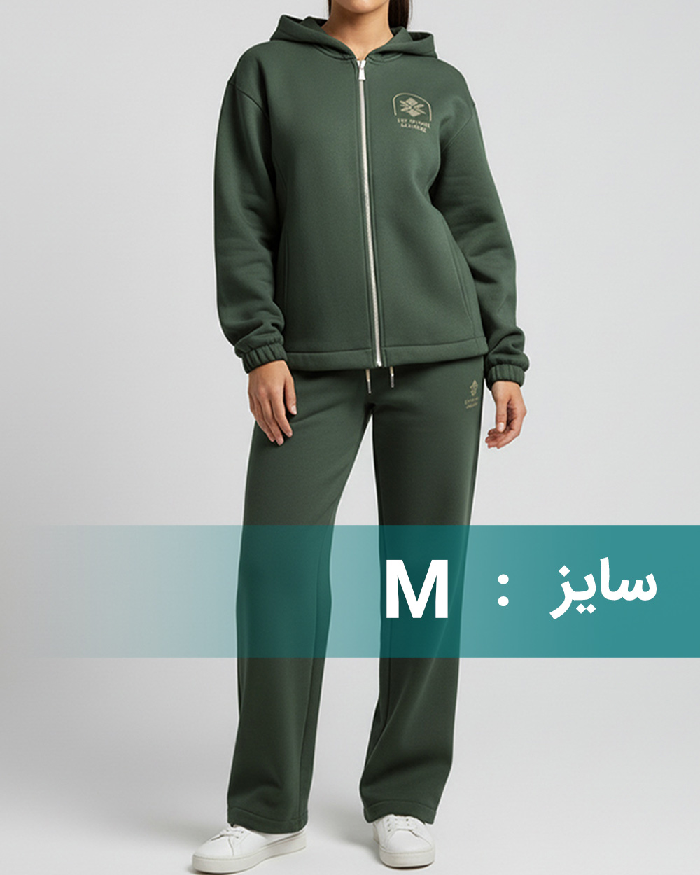 ست سویشرت و شلوار دورس توکرکی زنانه 4059 - زیتونی سیر