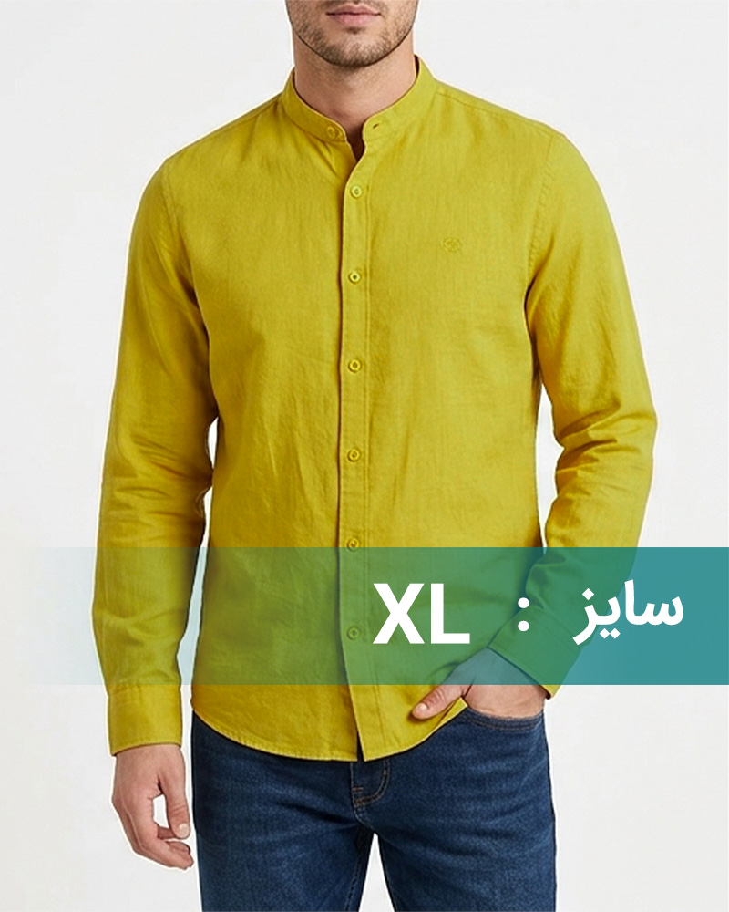 پیراهن یقه دیپلمات مردانه 4425 - پسته‌اى