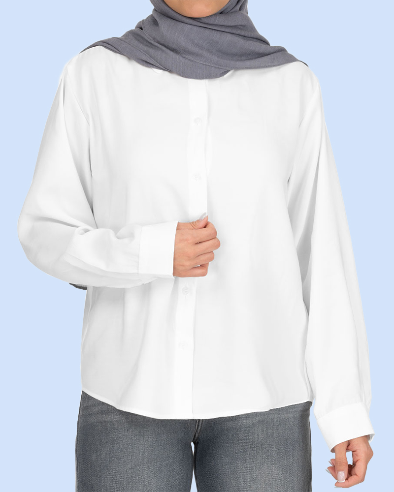 شومیز سیلک سفید زنانه 2011466 - سفید
