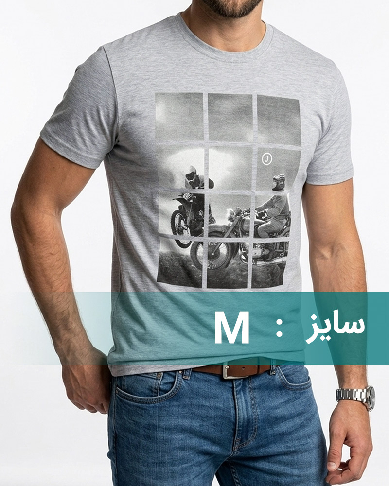 تیشرت مردانه طرح دار 0502 - ملانژ