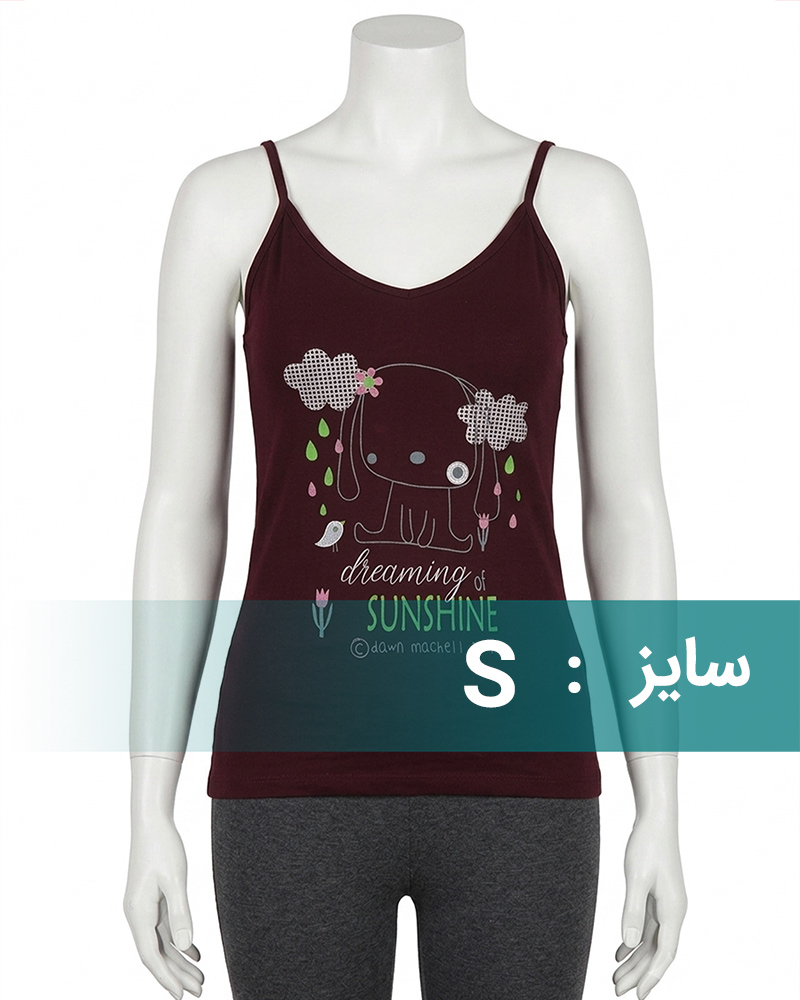 تاپ نخی زنانه 0699 - عنابی