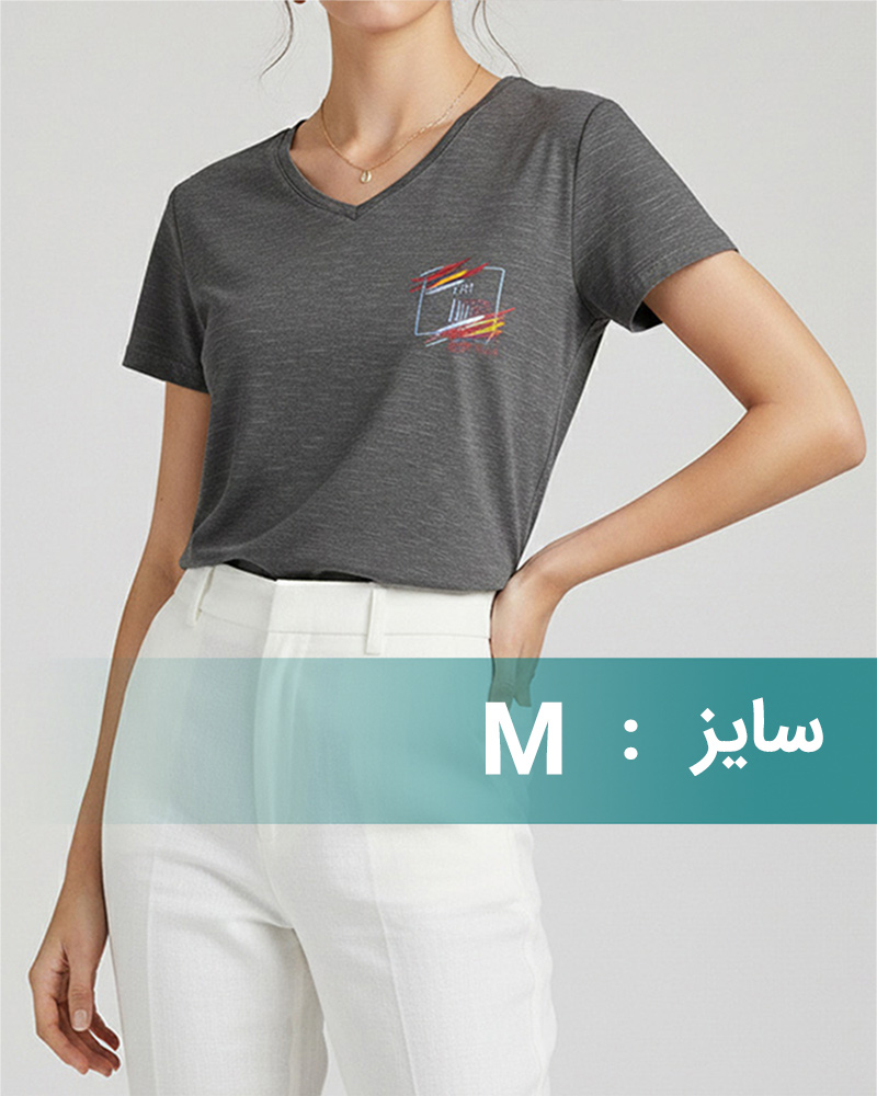 تیشرت زنانه 1185 - مشکی ملانژ