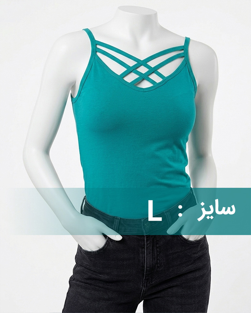 تاپ نخی زنانه 1458 - سبزآبی