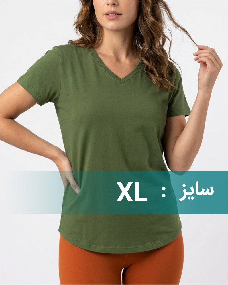 تیشرت نخی زنانه 2554 - سبز