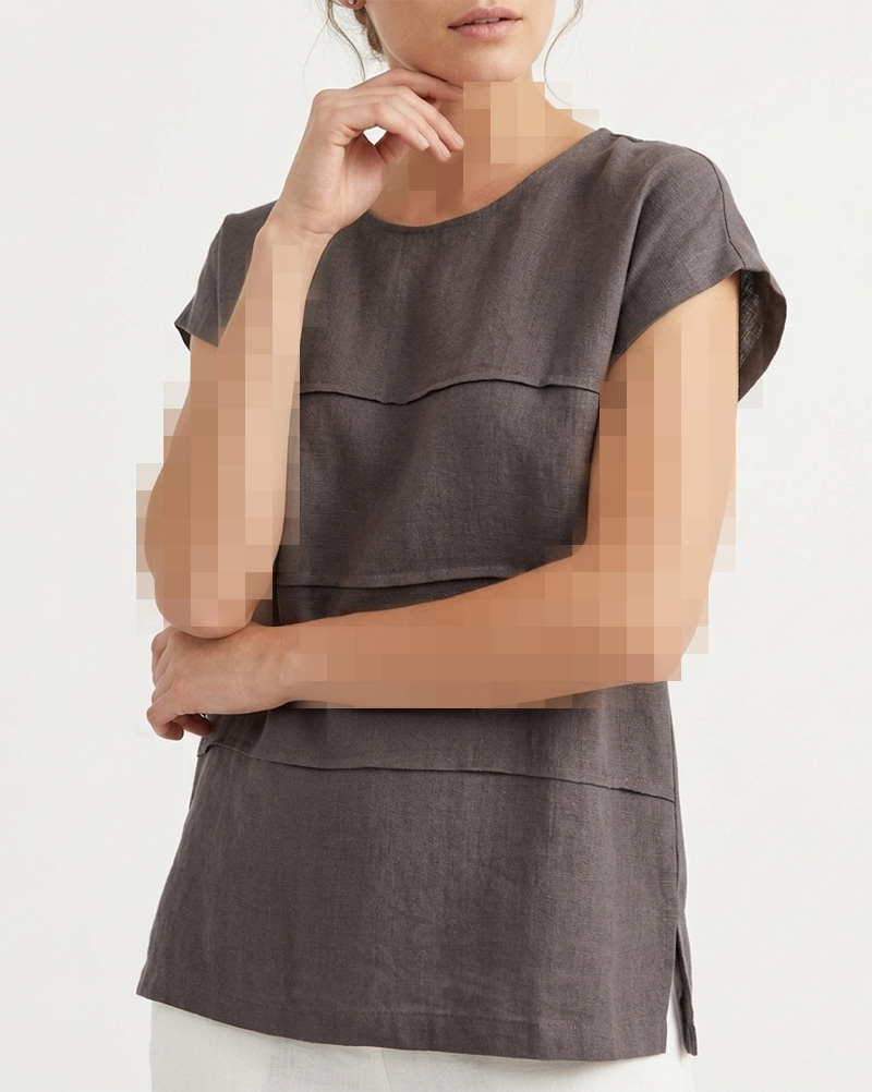 شومیز لینن زنانه 304203 - دودى