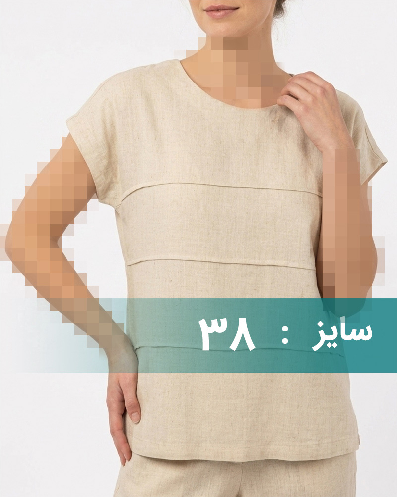 شومیز لینن زنانه 304203 - بژ