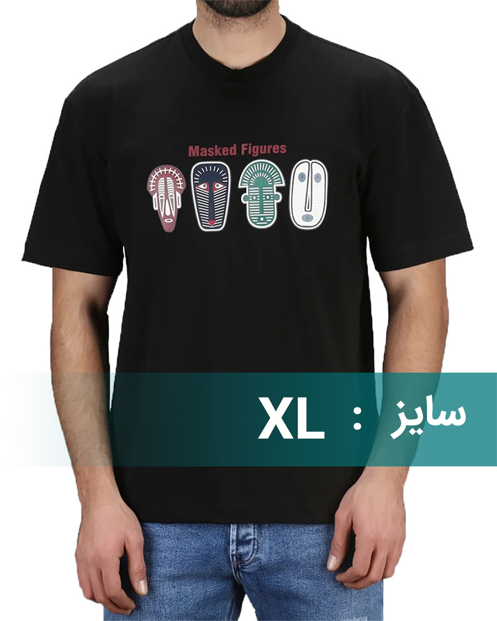 تیشرت مردانه طرح دار3269 - مشکی
