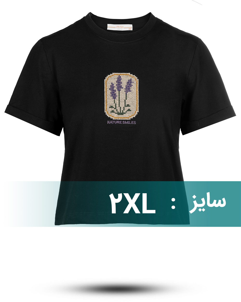 تیشرت کراپ زنانه 3355 - مشکی