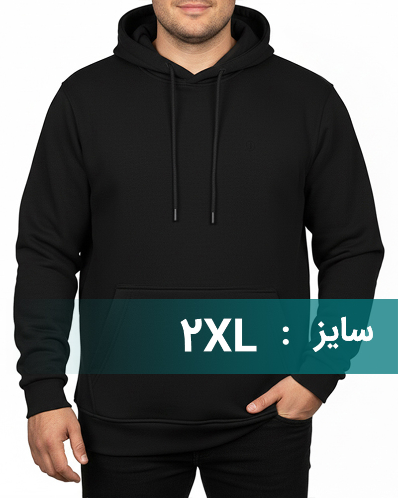هودی دورس توکرکی سایز بزرگ جامه پوش آرا 4008 - مشکی
