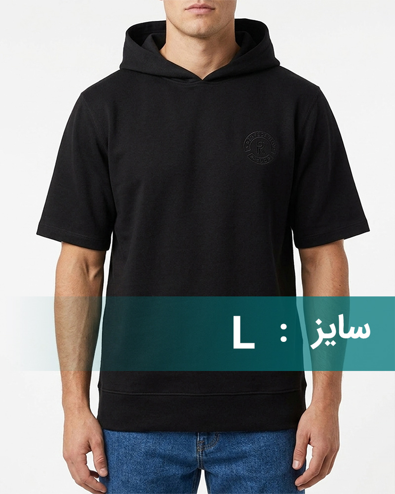 هودی اسپرت آستین کوتاه 6257 - مشکی