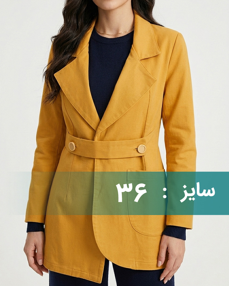 مانتو زنانه کتان 75301 - خردلی