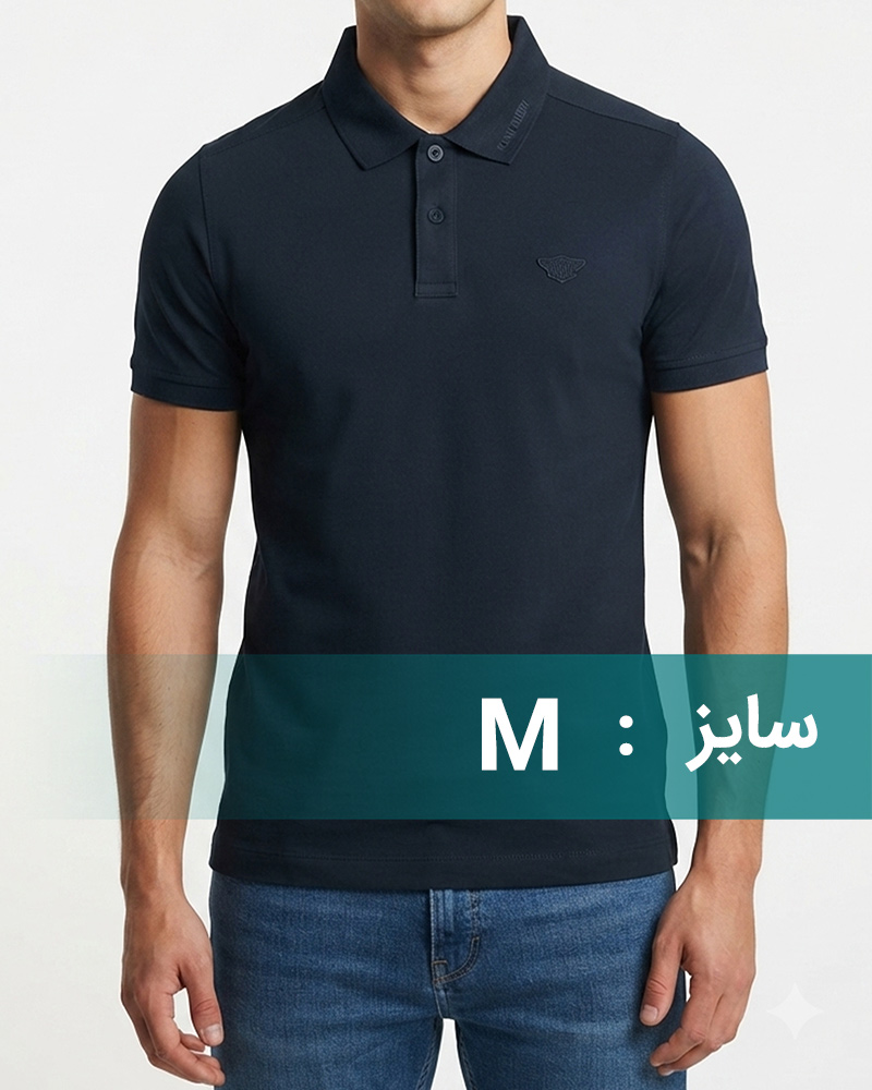 پولوشرت مردانه اسپرت 1546 - سرمه‌ای تیره