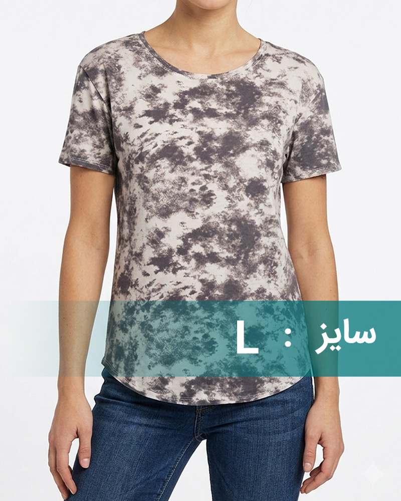 تیشرت طرح دار زنانه کیدی 1643 - سفید