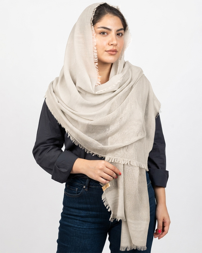 شال نخی حصیری دوتکه تابستانه زنانه 5955 - کرمى