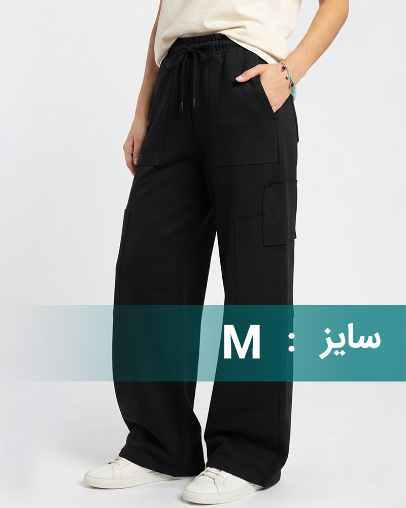 شلوار بگ زنانه گلکسی 2326 - مشکی