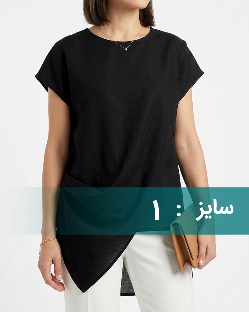 شومیز مشکی مجلسی زنانه آستین سرخود 596
