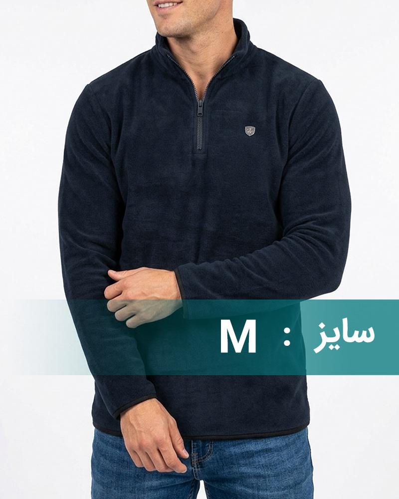 سویشرت پشمی مردانه 0175 - سرمه‌ای تیره