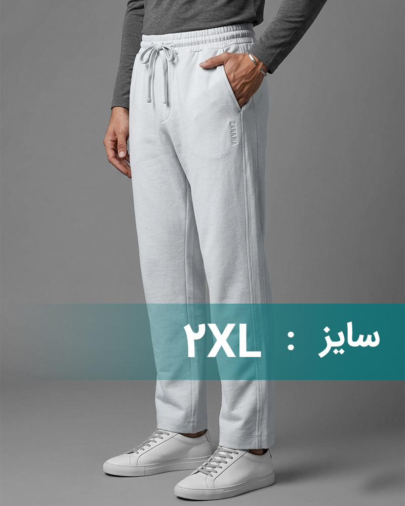 شلوار دورس نخی مردانه 031596 - طوسی کمرنگ
