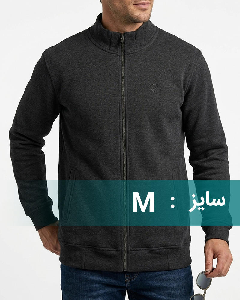 سویشرت دورس مردانه جامه پوش آرا2036 - مشکی ملانژ