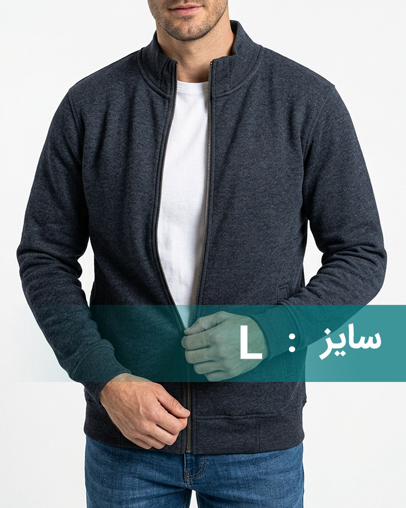 سویشرت دورس مردانه جامه پوش آرا2036 - سرمه‌ای تیره