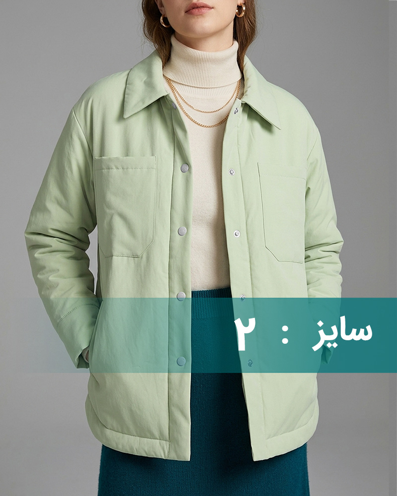 کاپشن زنانه ساده 3018 - سبز زمردی